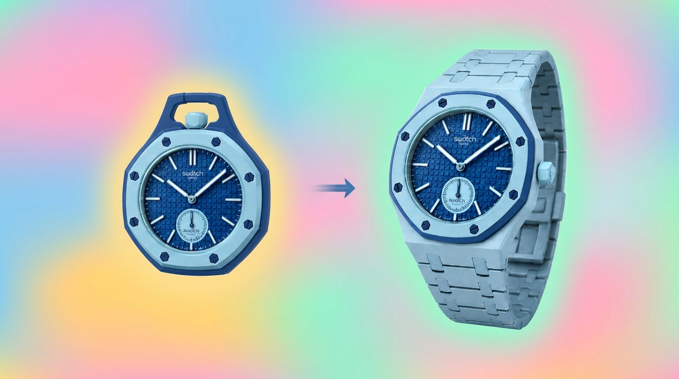 Royal Pop pocket watch popped into a colorful wrist bracelet holder